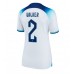 Billige England Kyle Walker #2 Hjemmetrøye Dame VM 2022 Kortermet